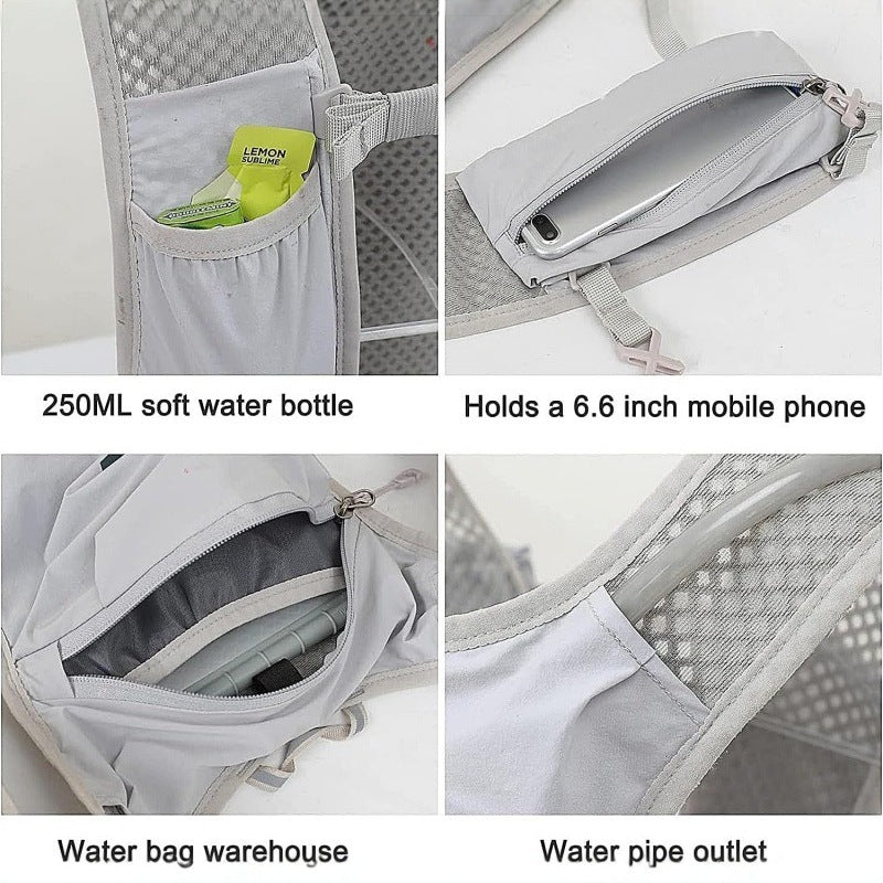 Simple Solid Color Marathon Hydration Backpack Sports Vest